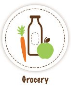 Carrot, MIlk Bottle and green apple Icon