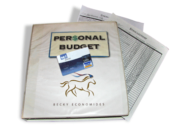 A 3 ringed binder used for budgeting money.