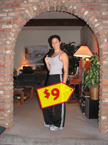 Becky Economides and her $9 workout outfit for the Montel Williams show.