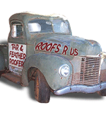 An old truck for a roofing contractor.