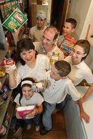 Economides family in the pantry