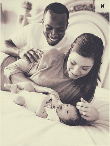 Ryan Broyles an NFL player with his wife and child. 