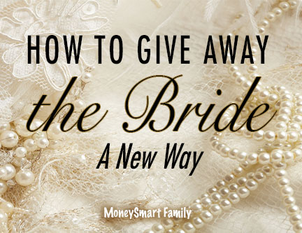 A lacy wedding dress with pearls and a ribbon as a background - with the type: how to give away the Bride - A new way)
