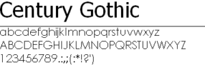 Century Gothic Font example.