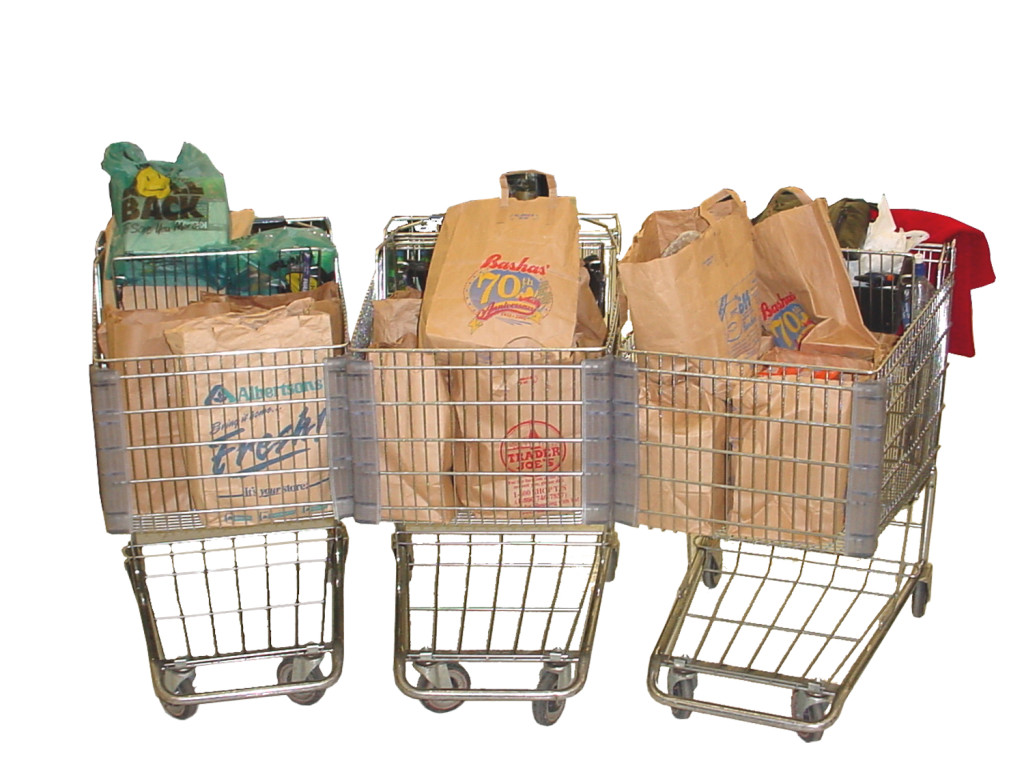 Surviving Grocery Inflation! How to Shop Smarter and Save When Prices Skyrocket 4 Three grocery carts full of grocery bags.