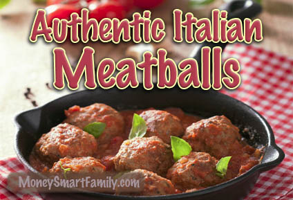 Ground Beef Main Dish Recipe Collection 6 Black frying pan with italian meatballs in it