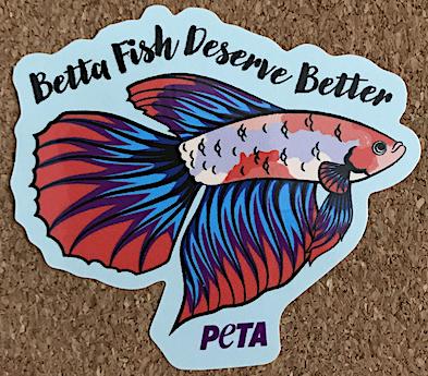 Free Betta Fish Sticker from PETA Kids.