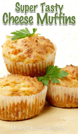 12 Easy Bread Recipes - Round-Up Page 14 Tasty Cheese Muffin Recipe, so easy to make. Cheddar & Parmesan Goodness that melts in your mouth. #CheeseMuffins #CheddarMuffins #ParmesianMuffins