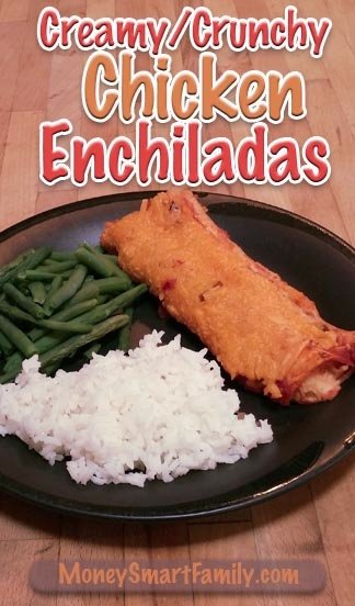 Chicken-Enchalada-Vert Black plate with a green salad, pasta and chicken parmesan on it.