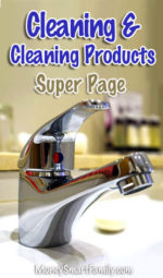 Cleaning and Cleaning Products Super page - faucet on a white sink.