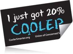 Union of Concern scientists - cooler is smarter free sticker.