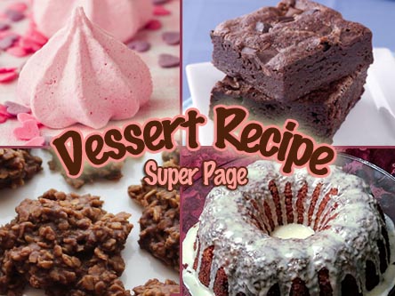 Delicious Dessert Recipes super page - you've got to try these! Includes Raspberry Meringues, Chocolatey Brownies, Chocolate Roma no-bake cookies and Cranberry Orange Bundt cake!