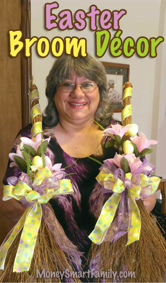 Easter Broom Decor DIY craft project and video.