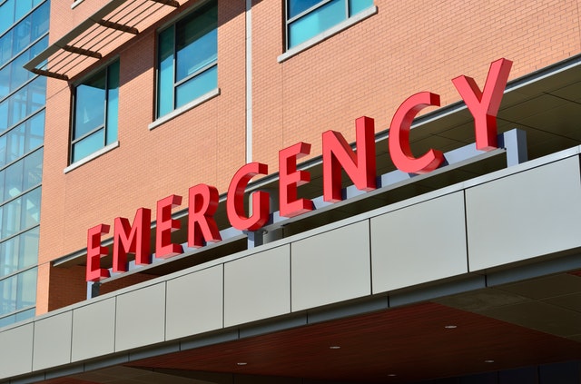 Hospital Emergency room sign.