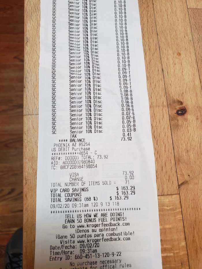 18 Grocery Stores that Offer Senior Discounts 2 Frys Senior Discount Day Grocery Receipt with savings