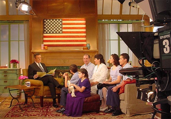 Economides family on the set of Good Morning America - free media exposure.