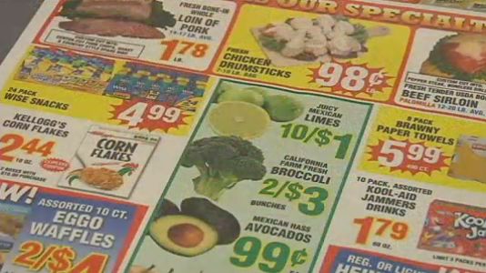 15 Ways to Wreck Your Food Budget 3 Colored Grocery Store Circular ads with sale items