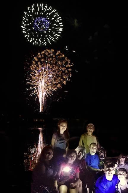 Fun Family Tradition Examples: For the Holidays and The Whole Year 7 Group sitting at fireworks on Fourth of July.