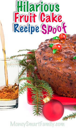 10 Stunning & Fun, Budget-Friendly DIY Christmas Craft Ideas 16 A large round fruitcake with a red christmas ornament in front of it and a clear glass being filled with brown liquid next to it.