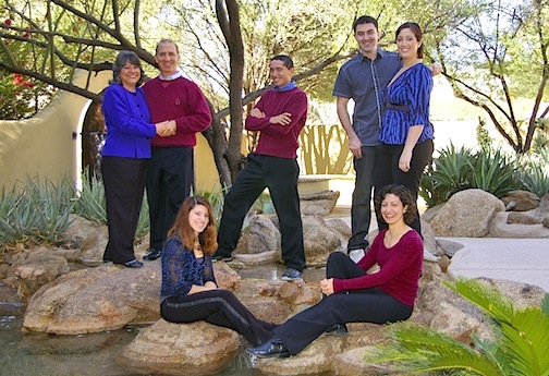 To the Dad 5 Economides Family 2012: left to right: back row: Annette, Steve, Joe, John and Rachel (daughter-in-law); Front row: Abbey and Becky (Roy is not pictured- he was living in Texas at the time of the photo).