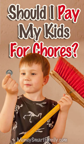 Allowance for Chores? How the 5/50/500 Rule Applies to Your Kids 7 Should I Pay My Kids for Chores - a boy with a broom and a quarter.