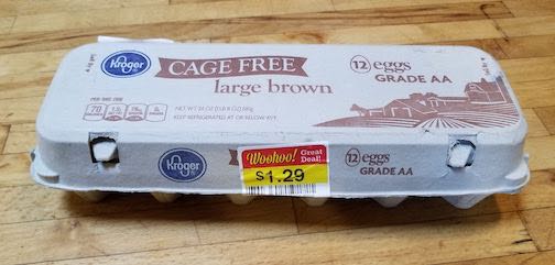 Organic Food on a Budget: 12 Secrets to Save Money and Eat Healthily 6 Cage Free Eggs from Kroger steeply discounted. #OrganicFoodONABudget