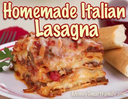 Ground Beef Main Dish Recipe Collection 8 Cheesy Italian lasagna recipe with meat - step by step directions - you can cook it!