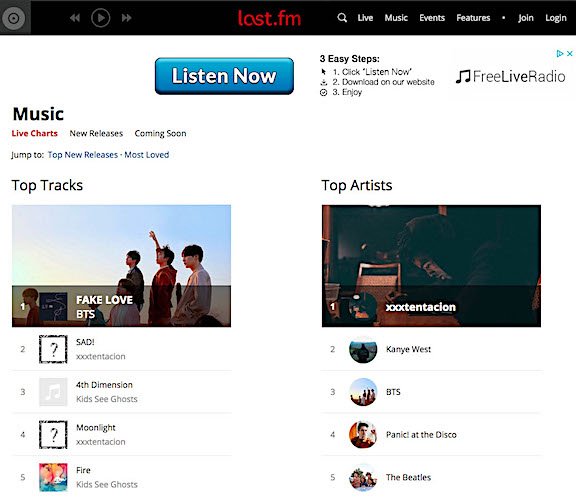 LastFM Music app screenshot
