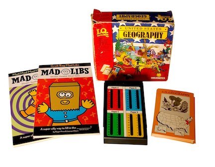 Mad Libs and Geography - two games that are great for dinnertime fun.
