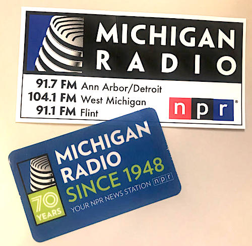 Michigan Radio NPR free sticker and static cling decal.