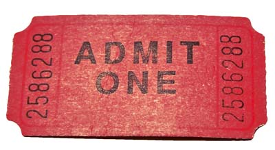 red movie ticket - admit one #RetirementGifts