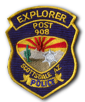 Police Explorer post sleeve badge.