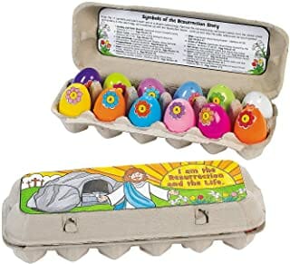 A resurrection eggs kit for teaching the Easter Story.