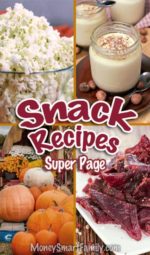 Amazing Snack Recipes Page which includes homemade beef jerky, yogurt, air-popped popcorn & pumpkin seeds. #SnackRecipes