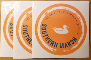 3 Southern Marsh sticker we received for free by filling out their contact form.