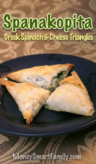Spanakopita - Greek Spinach and Cheese Triangles Recipe #Spanakopita #Greek Spanakopita #GreekSpinachTriangles