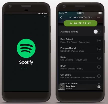 Spotify music app screenshot