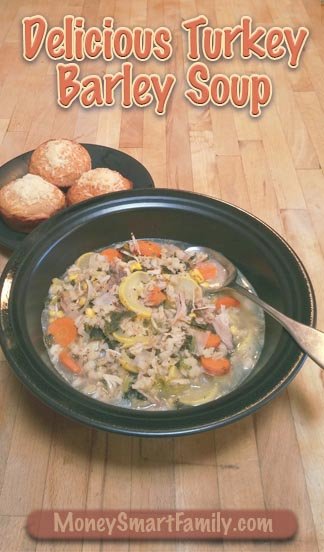 Turkey-Barley-Soup-Vert A Delicious Turkey or Chicken Barley Soup Recipe. Perfect for the cold months of the year. #ChickenBarleySoup #TurkeyBarleySoup