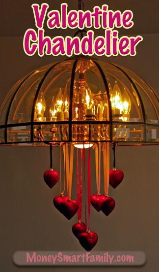 Valentine's Day Decor Ideas & DIY Project Ideas 4 A Simple Valentine Chandelier Decoration you could do with kids or grandkids!