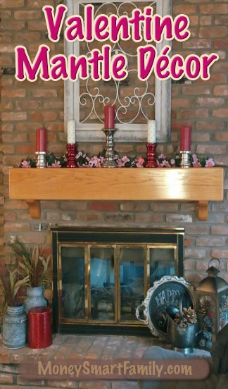 Valentine's Day Decor Ideas & DIY Project Ideas 5 A Simple Valentine Mantle Decor made with Pillar Candles!