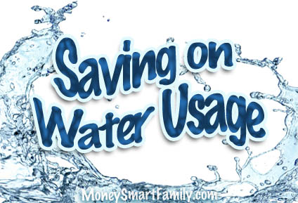 Saving water with a splash of water curling around Saving on Water Usage type.