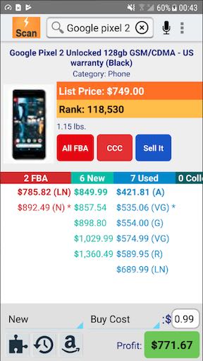 Retail Arbitrage: A Side Hustle That Could Earn Full-Time Income 3 Profit Bandit app screen shot for buying and reselling.