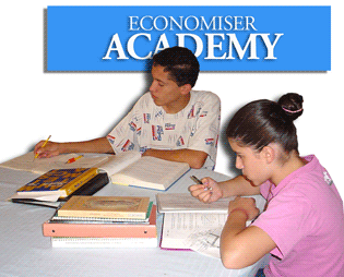 Home schooling with Abbey and Joe Economides sitting at a desk