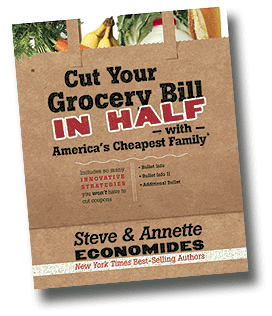 Cut Your Grocery Bill in Half best selling book cover.