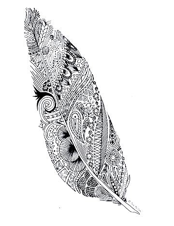 FREE Coloring Pages for Adults: 25 Creative Printable Pages To Relax 22 A Feather coloring page from TealNotes.com