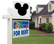 A Disney For Rent sign in front of a house.