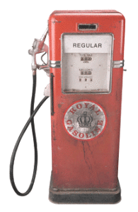 A vintage gas pump to help you save money on gas