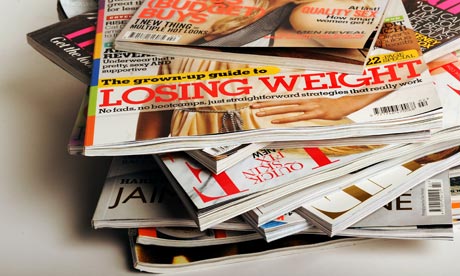 A pile of women's magazines.